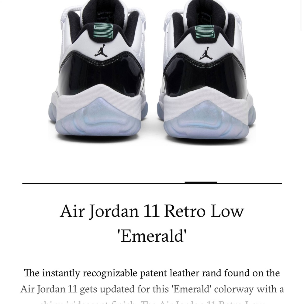 Air jordan 11 emerald low size 5